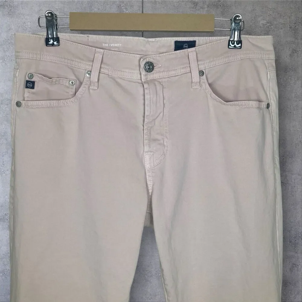 AG Adriano Goldschmied Pants Mens 33x32 Pink Everett SUD Sueded Preppy USA NEW